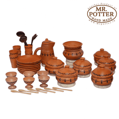 Colorful traditional clay kitchenware for authentic Sri Lankan cuisine at Mr. Potter.